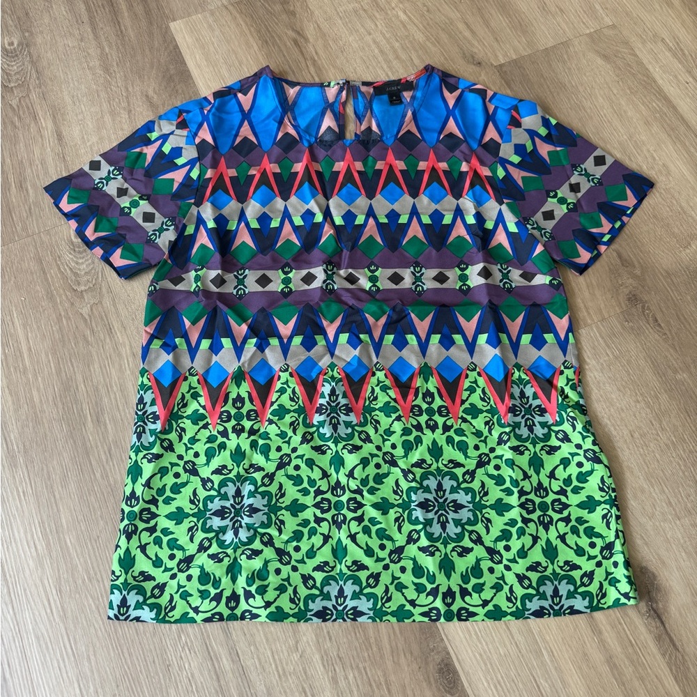 Silk Jcrew Flowy Top 0